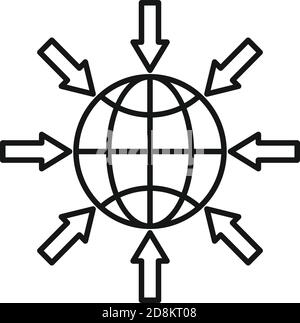 Earth gravity icon, outline style Stock Vector