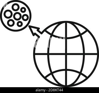 Earth moon gravity icon, outline style Stock Vector