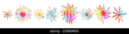 Set of abstract multicolored elements. graphic stylized flower. Vector illustration Stock Vector