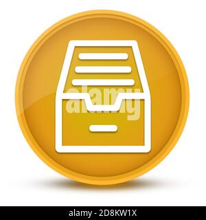 Folder archive cabinet luxurious glossy yellow round button abstract illustration Stock Photo