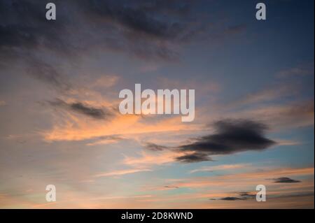 Beautiful colorful sky with clouds in the evening Stock Photo