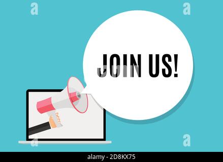 Join Us concept of important announcement. Vector illustration  EPS10 Stock Vector