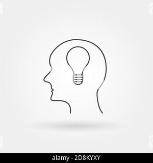 creative idea head single isolated icon with modern line or outline style Stock Vector