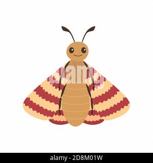 Cartoon moth insect isolated on white background Stock Vector