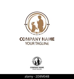 Dog training logo ideas on a white background become a brand symbol for your business.EPS 10 Stock Vector