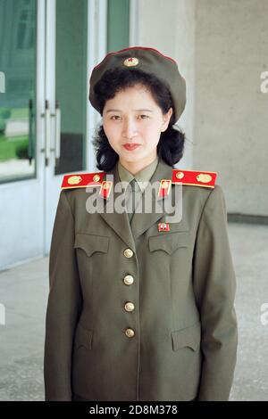 Tour guide at the Victorious Fatherland Liberation War Museum, Pyongyang Stock Photo