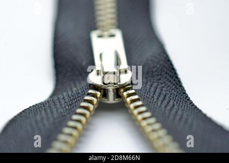 close up image of a zippers . Stock Photo