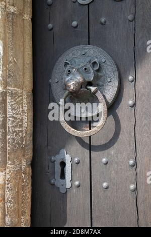 The Door Knob at Adel Church, Leeds, Yorkshire Stock Photo
