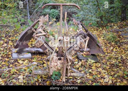 old rusty plow Stock Photo