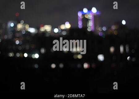 The blurry and beautiful lights in the city Stock Photo