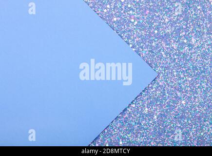 Holographic bright white glitter real texture background with rectangular sequins Stock Photo