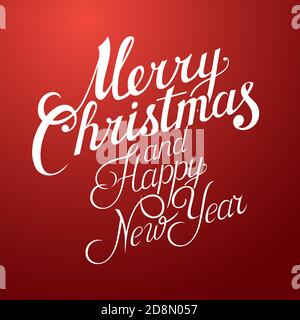 Merry Christmas and Happy New Year lettering in vintage style. Stock Vector