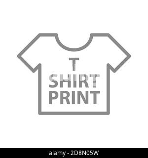 T-shirt linear icon for label, print on t-shirt. Stock Vector