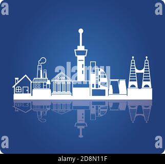 downtown and city skyline Stock Vector
