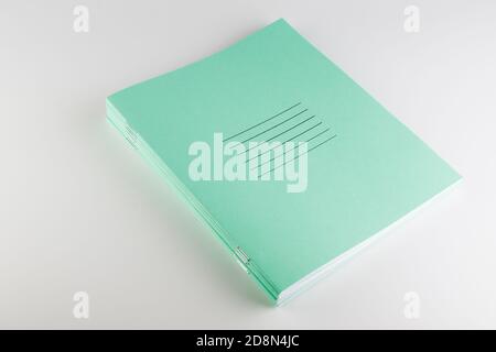 stack of thin student notebooks for elementary school Stock Photo