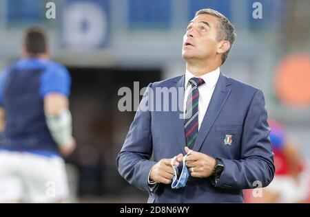 Stadio Olimpico, rome, Italy, 31 Oct 2020, Franco Smith (Italy) during the Six Nations rugby matcht between Italy vs England held at Olimpico stadium, in Rome, Italy, october 31, 2020. Luigi Mariani/Gruppo Editoriale LiveMedia during Italy vs England, Rugby Six Nations match - Credit: LM/Luigi Mariani/Alamy Live News Stock Photo