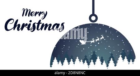 Christmas vector background. Winter is coming. Snowy night with first, coniferous forest, light garlands, falling snow, Woodland landscape for winter Stock Vector
