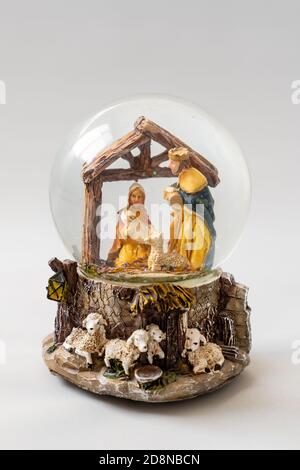 Christmas tree table handmade arrangement mini decoration for new year artificial on white background isolated Stock Photo