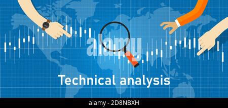 technical analysis investment stock trading based on chart graph Stock Vector