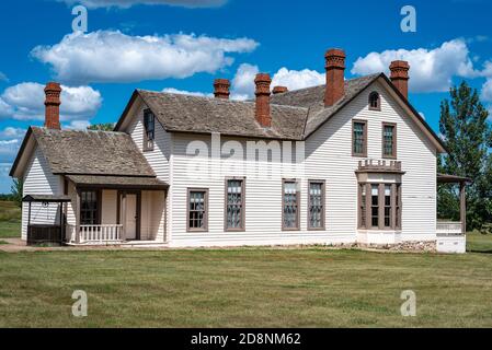 Custer House at Fort Abraham Lincoln State Park in North Dakota Stock Photo