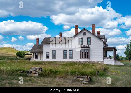 Custer House at Fort Abraham Lincoln State Park in North Dakota Stock Photo