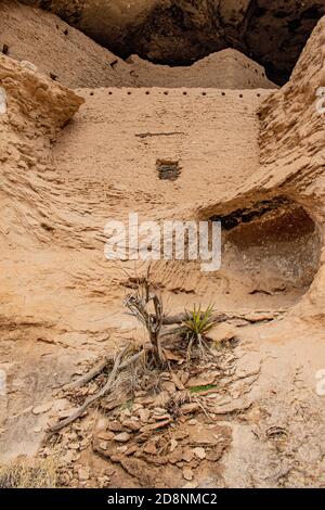 Looking up into cliff dwellings in Gila National Park New Mexico Stock Photo