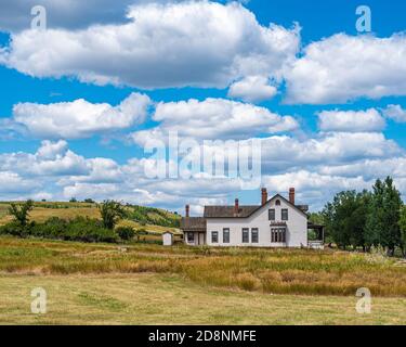 Custer House at Fort Abraham Lincoln State Park in North Dakota Stock Photo