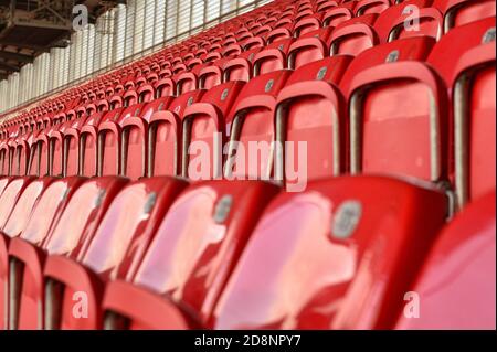 A general view of the bet365 Stadium   venue for todays game with stands remaining empty ahead of a 2nd national lockdown Stock Photo