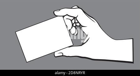 Blank card in hands. Vector Illustration and icon. Stock Vector