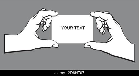 Card in hands. Vector Illustration and icon. Stock Vector