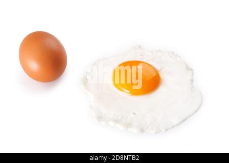 fried egg isolated on white background,breakfast,egg Stock Photo
