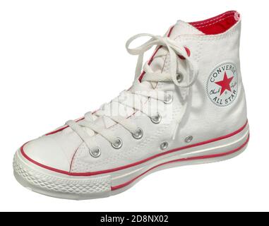 white converse red line