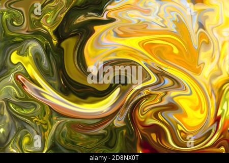 Colorful and contrast abstract background. Imitation of marble stone or liquids, digital fluid art design Stock Photo