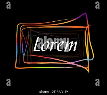 The rectangular frame is multicolored from the lines. Vector illustration Stock Vector