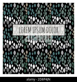 Abstract Snake Skin Pattern with Frame and Sample Text. Vector Illustration EPS10 Stock Vector