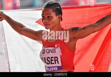 Salwa Eid Naser (Barhein). 400 metres Gold Medal. IAAF World Athletics Championships, Doha 2019 Stock Photo