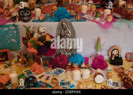 High angle shot of day of the dead altar - perfect for Halloween Stock Photo
