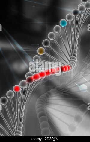 DNA in the blue background, 3d rendering. Digital drawing Stock Photo ...