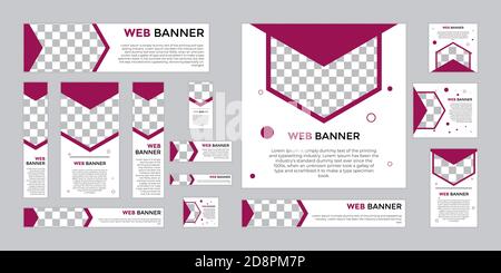 set of web banners of different size. Stock Vector