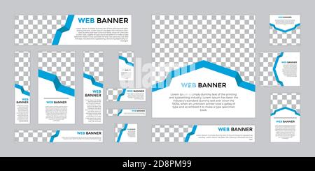 set of web banners of different size. Stock Vector