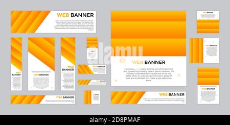 set of web banners of different size. Stock Vector