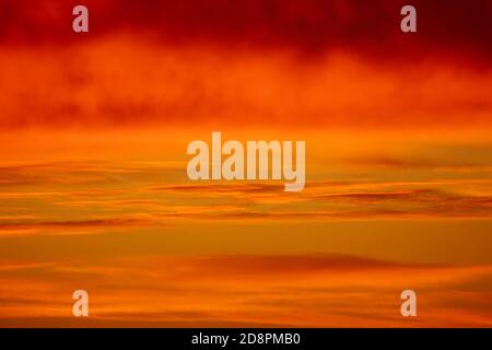 Dramatic red orange sunset sky cloudscape Stock Photo