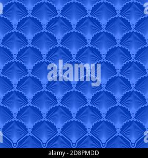 Elegant seamless pattern in art deco style. Background with shells for wallpaper Stock Vector