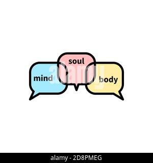 Body, soul and mind logo. Harmony in human life, zen Stock Vector