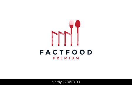 factory line with spoon fork food  logo vector Stock Vector