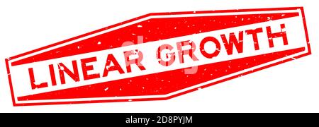 Grunge red linear growth word hexagon rubber seal stamp on white background Stock Vector