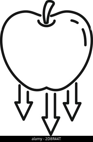 Apple gravity icon, outline style Stock Vector