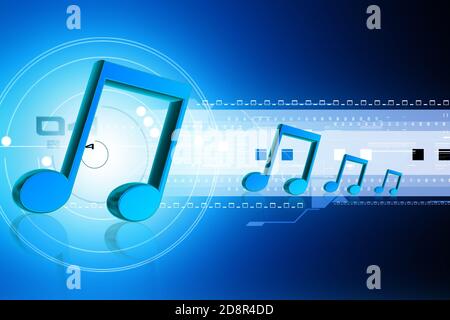 Digital illustration of musical symbol in color background Stock Photo -  Alamy