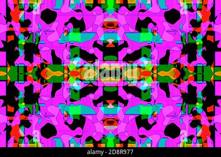 Neon psychedelic colourful modern artistic background Stock Photo