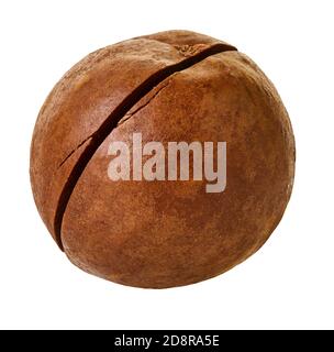 macadam nuts with clipping path on a white isolated background Stock Photo